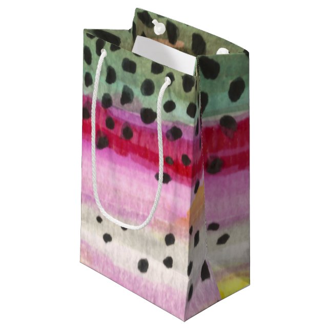 Rainbow Trout Fishing Small Gift Bag (Front Angled)