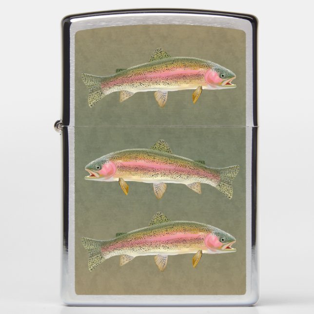 Rainbow Trout Fishing Zippo Lighter (Front)