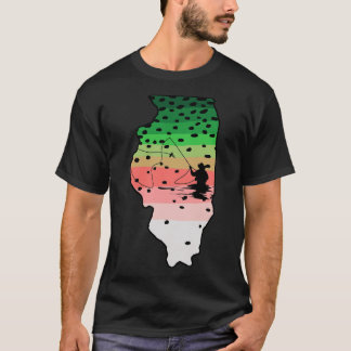 Rainbow Trout Fly Fish Illinois Fly Fishing Fisher T-Shirt