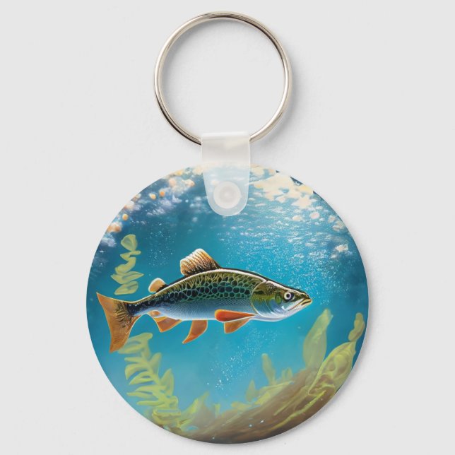 Rainbow Trout Fly Fish Keychain (Front)