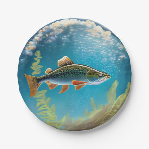 Rainbow Trout Fly Fish Paper Plates