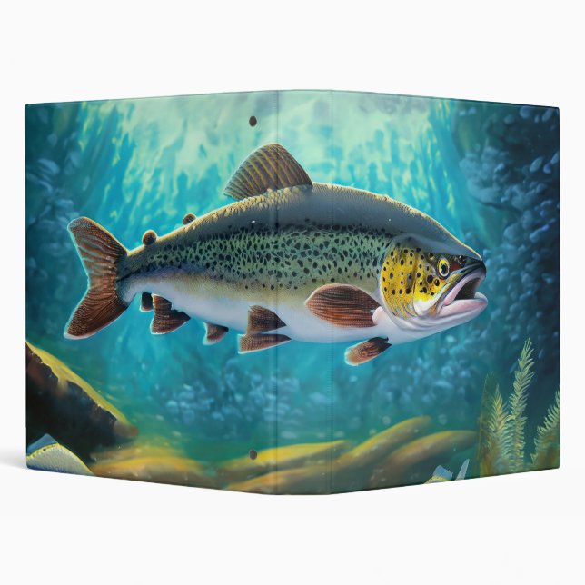 Rainbow Trout Fly Fishing 3 Ring Binder (Background)