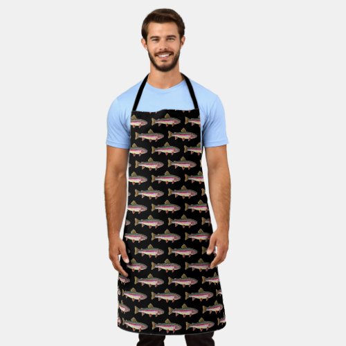 Rainbow Trout Fly Fishing BBQ Grilling Anglers Apron