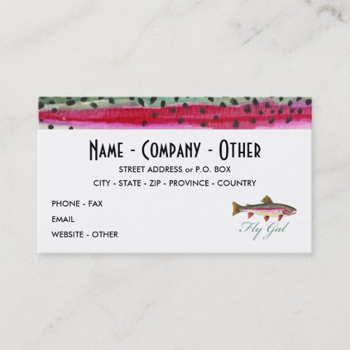Rainbow Trout Fly Fishing Business Card