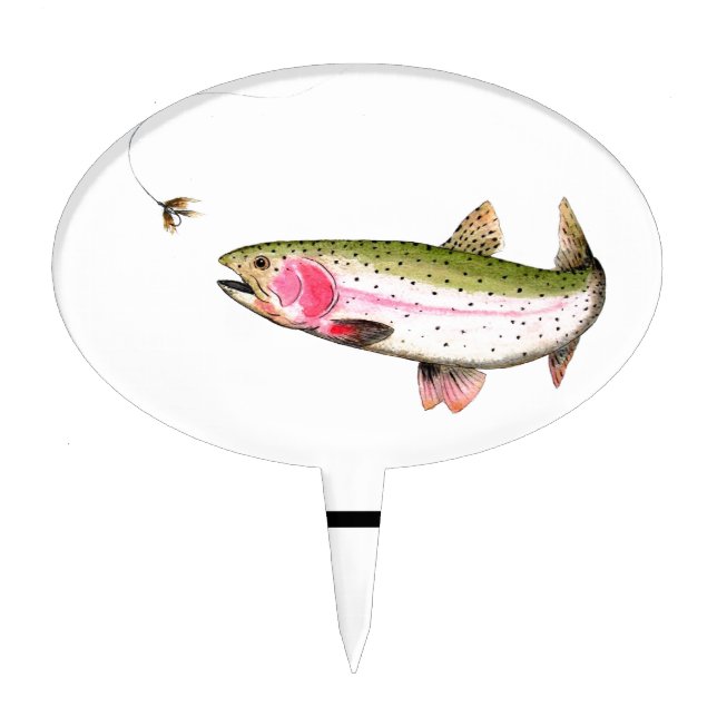 Rainbow Trout Fly Fishing Cake Pick (Front)