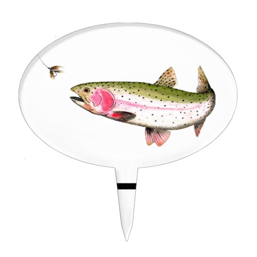 Rainbow Trout Fly Fishing Cake Pick