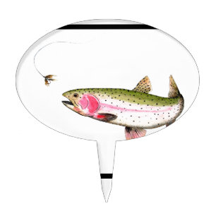 Rainbow Trout Fly Fishing Cake Topper