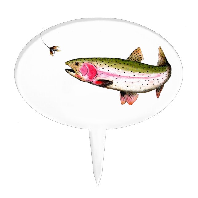 Rainbow Trout Fly Fishing Cake Topper (Front)