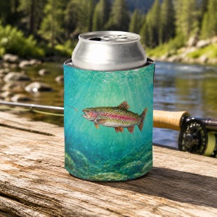 Rainbow Trout Fly Fishing Can Cooler