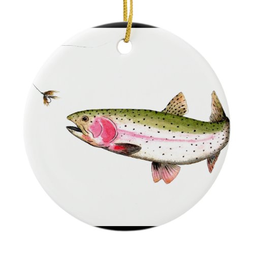 Rainbow Trout Fly Fishing Ceramic Ornament