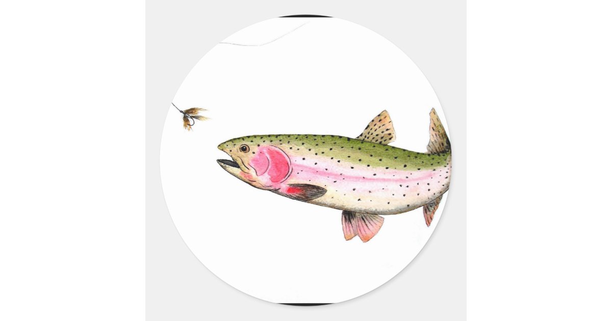 Rainbow Trout Fly Fishing Classic Round Sticker