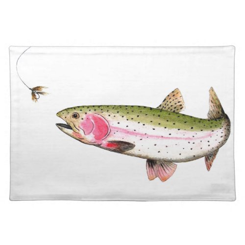 Rainbow Trout Fly Fishing Cloth Placemat