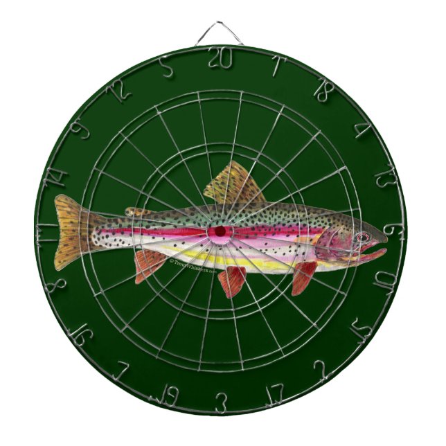 Rainbow Trout Fly Fishing Dart Board (Front)