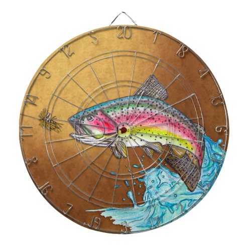 Rainbow Trout Fly Fishing Dart Board