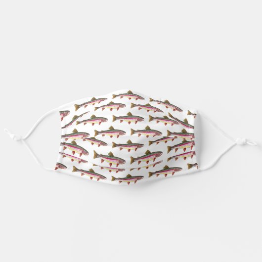 Rainbow Trout Fly Fishing Him Her Adult Cloth Face Mask (Front, Unfolded)