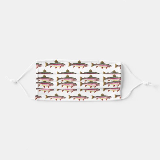 Rainbow Trout Fly Fishing Him Her Adult Cloth Face Mask (Front, Folded)