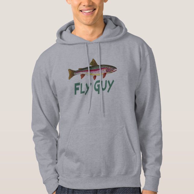 Rainbow Trout Fly FIshing Hoodie (Front)
