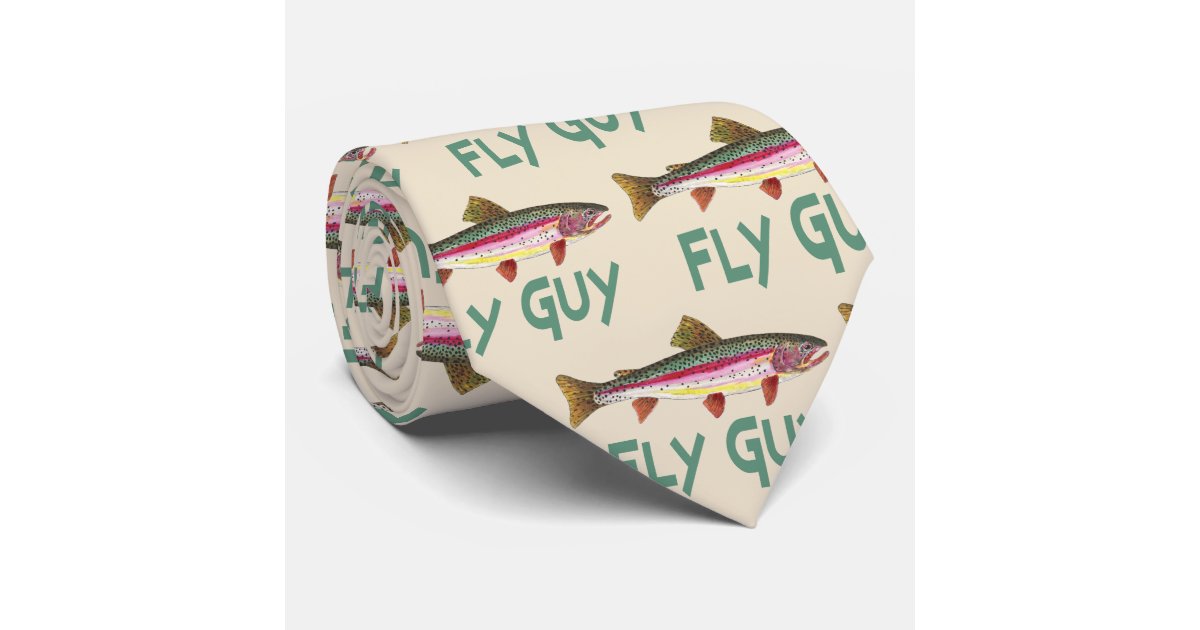 Skins of 3 Trout Brook Rainbow Brown Neck Tie | Zazzle