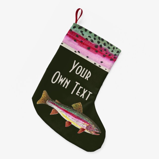 Rainbow Trout Fly Fishing | Ichthyology Small Christmas Stocking (Front (Hanging))