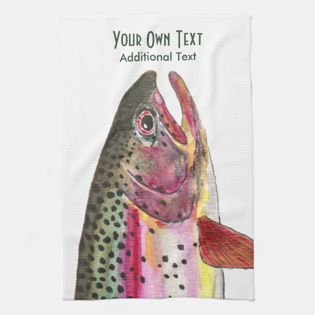 Rainbow Trout Fly Fishing, Ichthyology Towel (Vertical)