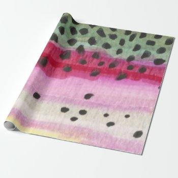 Rainbow Trout Fly Fishing  Ichthyology Wrapping Paper by TroutWhiskers at Zazzle