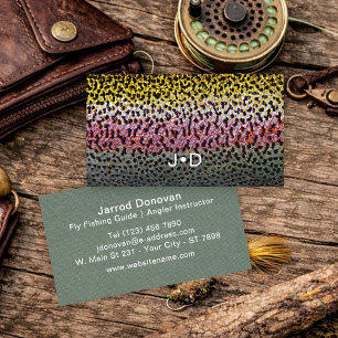 Rainbow Trout Fly Fishing Instructor Outdoor Guide Business Card