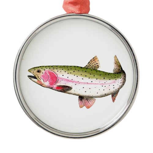 Rainbow Trout Fly Fishing Metal Ornament