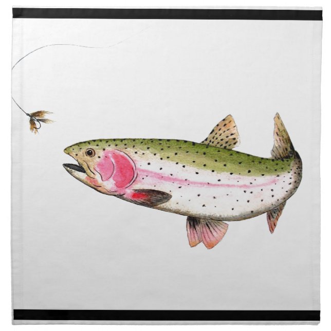 Rainbow Trout Fly Fishing Napkin (Front)