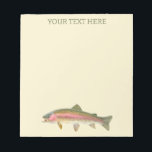 Rainbow Trout Fly Fishing Notepad<br><div class="desc">Beautiful Rainbow Trout.  Colorful watercolor painting by artist ©Tina Hesskew of Fishing Hunting Life.</div>