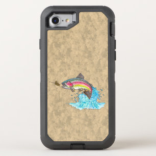 Rainbow Trout Fly Fishing OtterBox Defender iPhone SE/8/7 Case