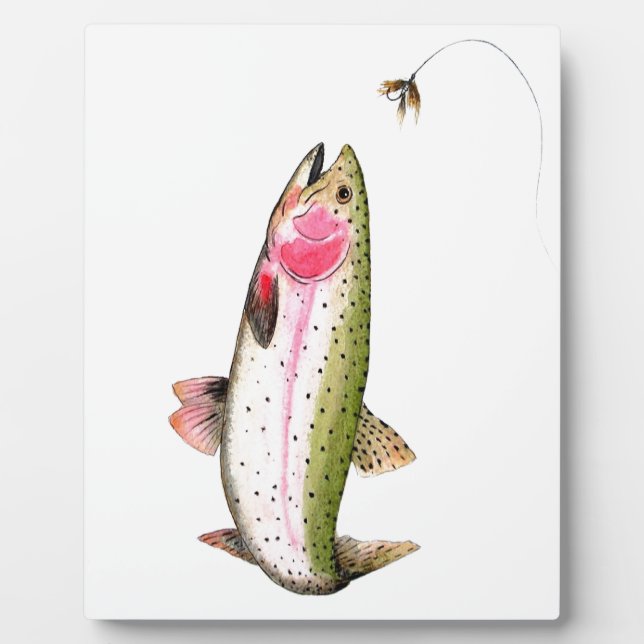 Rainbow Trout Fly Fishing Plaque (Front)