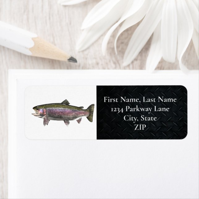 Rainbow Trout Fly Fishing Return Address Labels (Insitu)
