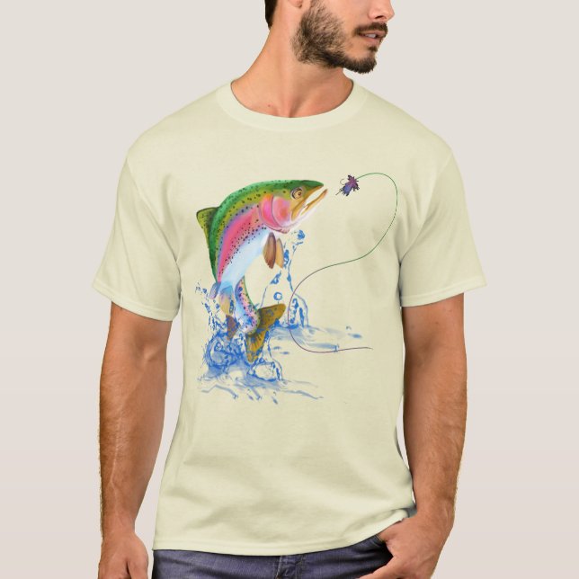 Rainbow Trout Fly Fishing T-Shirt (Front)
