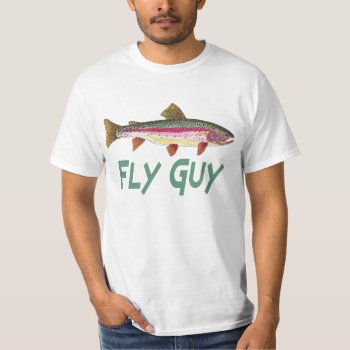 Rainbow Trout Fly Fishing T-shirt by TroutWhiskers at Zazzle
