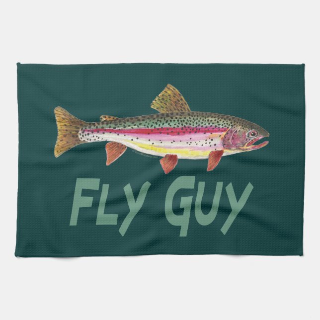 Rainbow Trout Fly FIshing Towel (Horizontal)