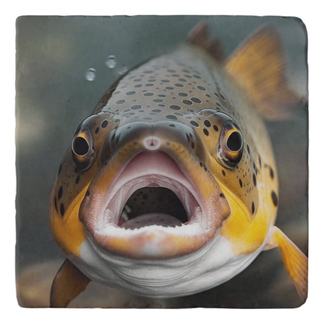 Rainbow Trout Flying Fishing Trivet (Front)