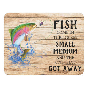 Rainbow Trout Funny Fishing Door Sign