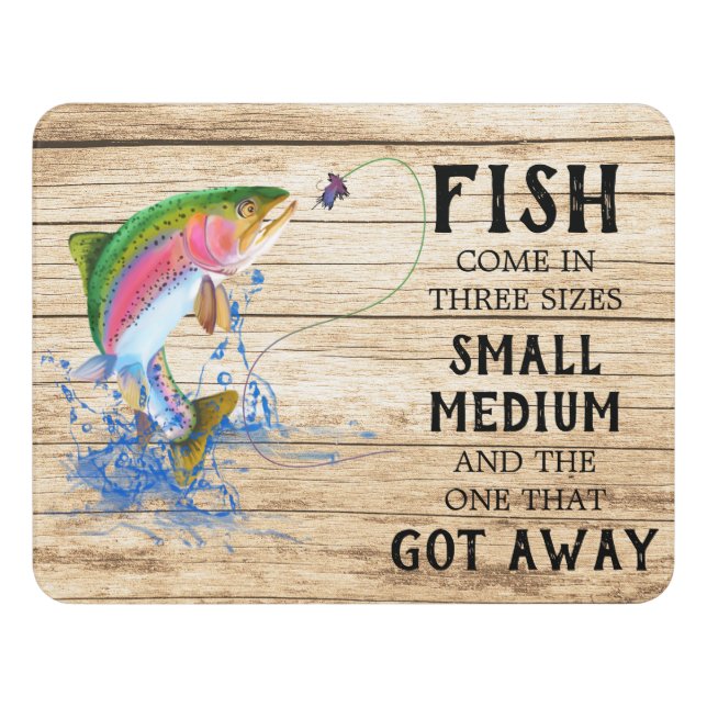 Rainbow Trout Funny Fishing Door Sign (Contemporary Front)