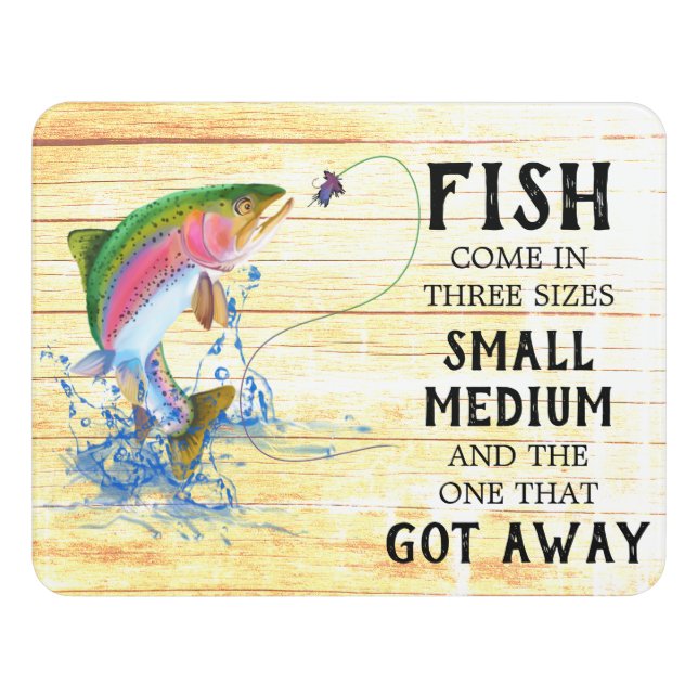 Rainbow Trout Funny Fishing Door Sign (Contemporary Front)