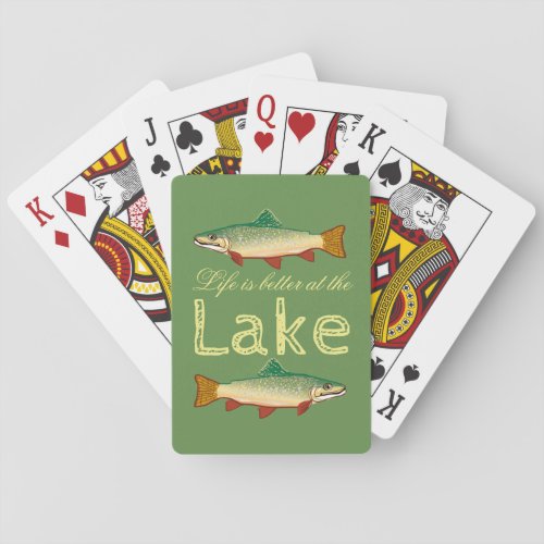Rainbow Trout  Green Life is better at the Lake Playing Cards