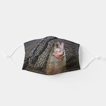 Rainbow Trout In The Net Adult Cloth Face Mask by WackemArt at Zazzle