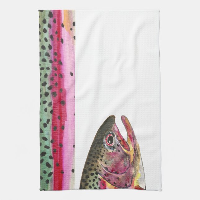 Rainbow Trout Kitchen Towel (Vertical)