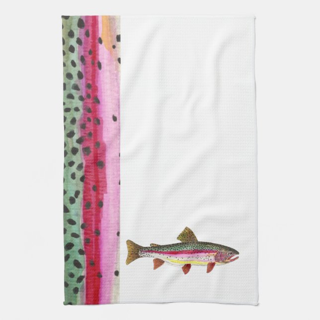 Rainbow Trout Kitchen Towel (Vertical)