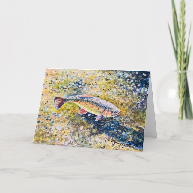 Rainbow Trout - Letterpress Thank You Card (Front)