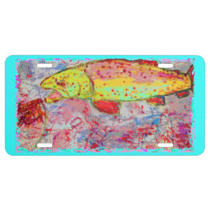 rainbow trout license plate
