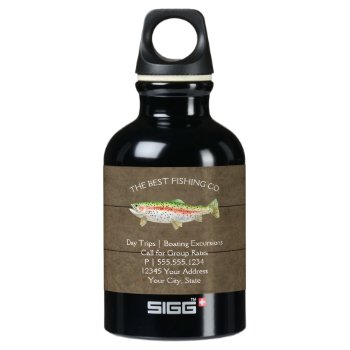 Rainbow Trout Mountain Lake Fishing Business Aluminum Water Bottle by EverythingBusiness at Zazzle