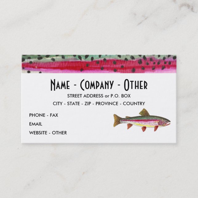 Rainbow Trout Painting Business Card (Front)