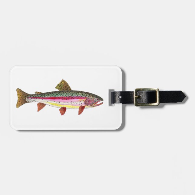 Rainbow Trout Painting Luggage Tag (Front Horizontal)