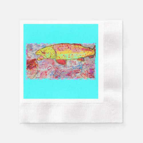 rainbow trout paper napkins