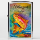 Fly Fisherman Black Zippo Lighter